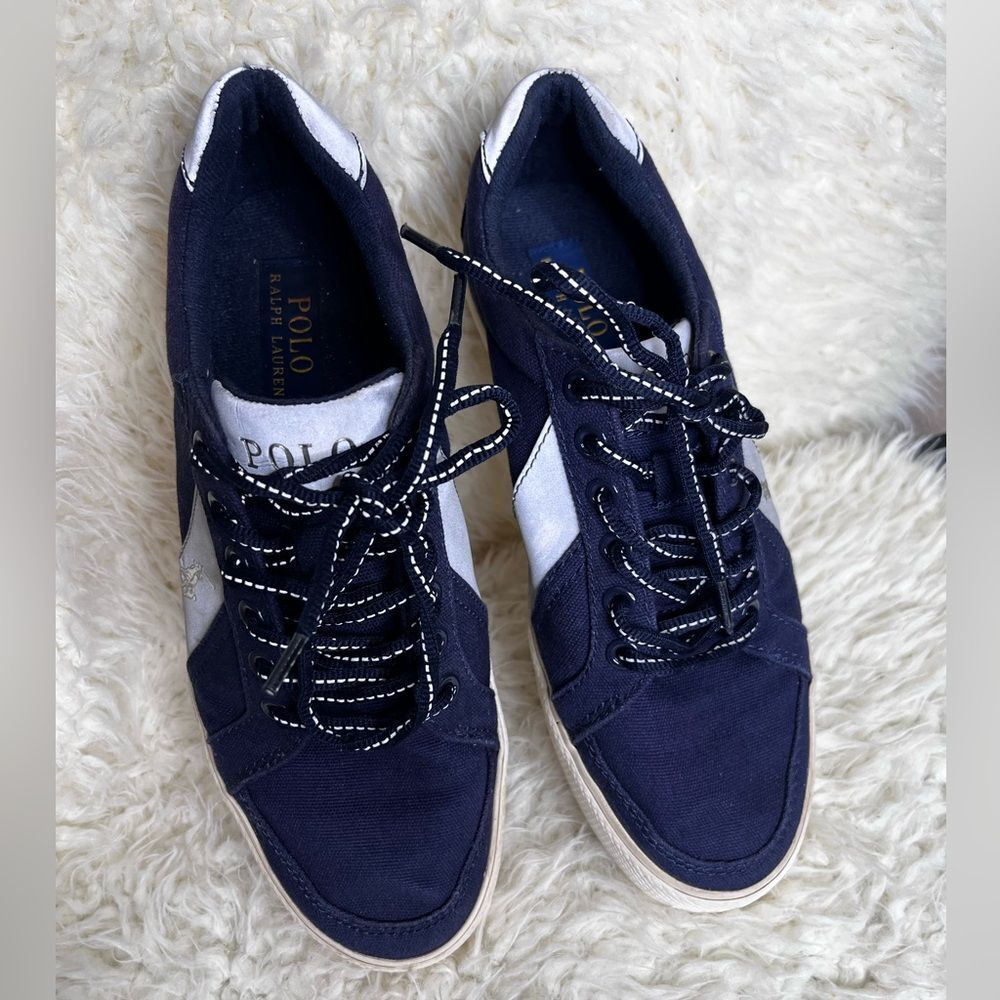 Polo by Ralph Lauren Navy and White Sneakers